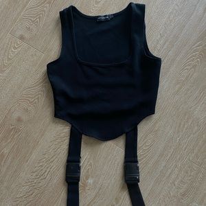 Black Utility Crop Top